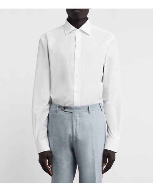 Ralph Lauren White Cotton Dress Shirt for men