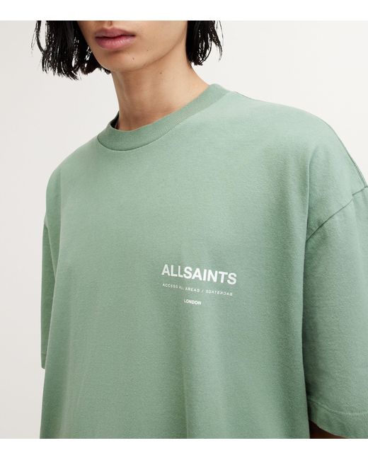AllSaints Green Organic Cotton Access Logo T-shirt for men