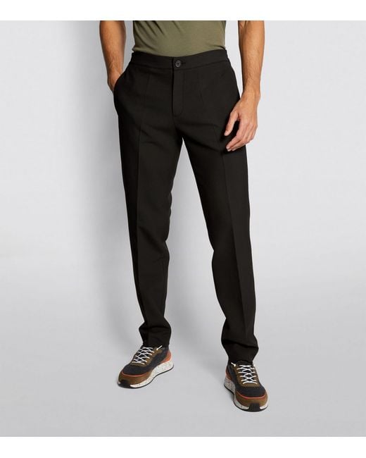 Sandro Black Stretch Jersey Trousers for men