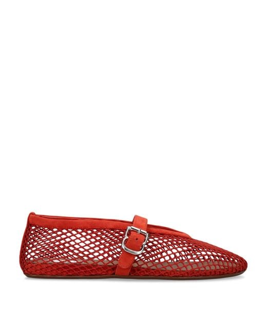 Alaïa Red Mesh Ballet Flats