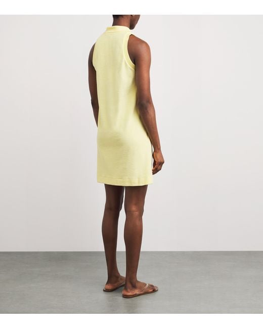 Hunza G Yellow Towelling Tennis Mini Dress