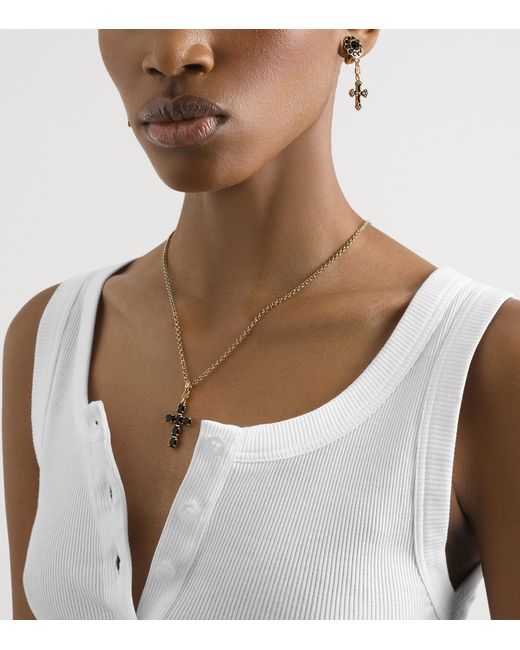 Dolce & Gabbana White Cotton Buttoned Tank Top
