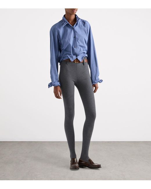 Prada Blue Cotton Shapeable Oversized Shirt
