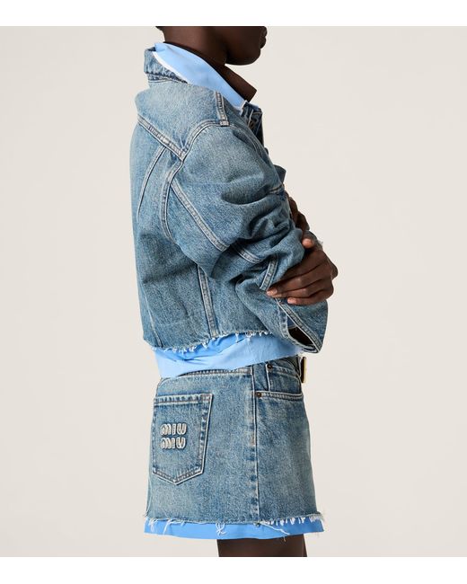 Miu Miu Blue Outwear Jacket