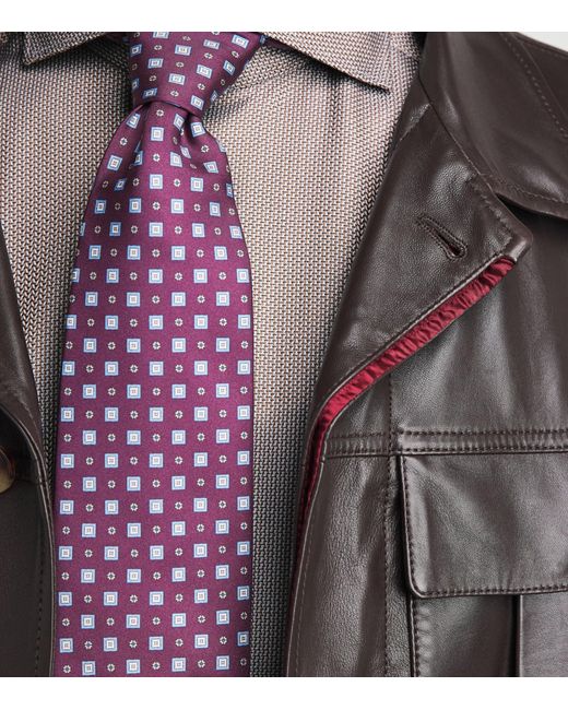 Eton of Sweden Brown Cotton Patterned Contemporary Fit Shirt for men
