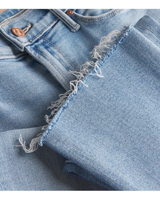 Mother Blue The Dazzler Ankle Fray Jeans