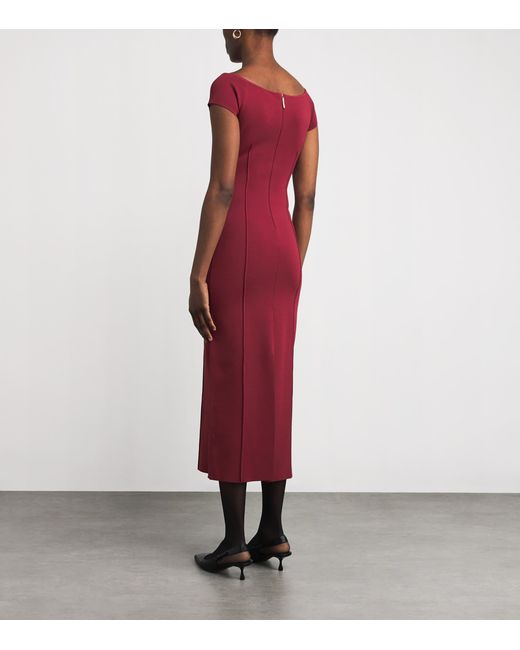 Joseph Red Milano-Knit Foin Compact Maxi Dress