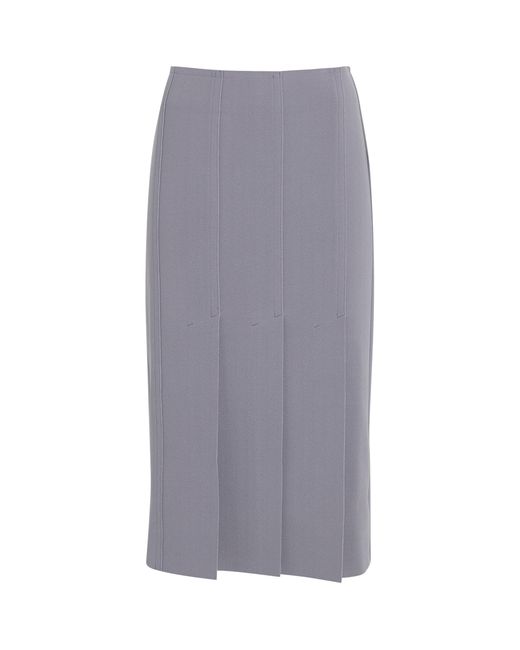 Birrot Gray Lay 2 Pleated Midi Skirt