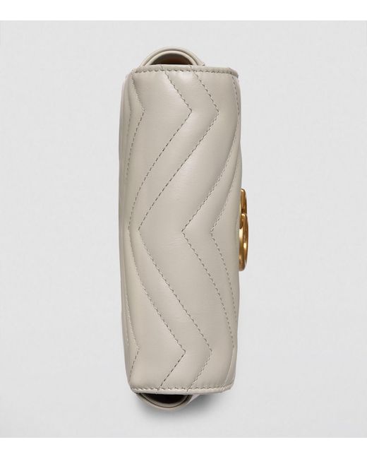 Gucci Gray Super Mini Leather Gg Marmont Shoulder Bag