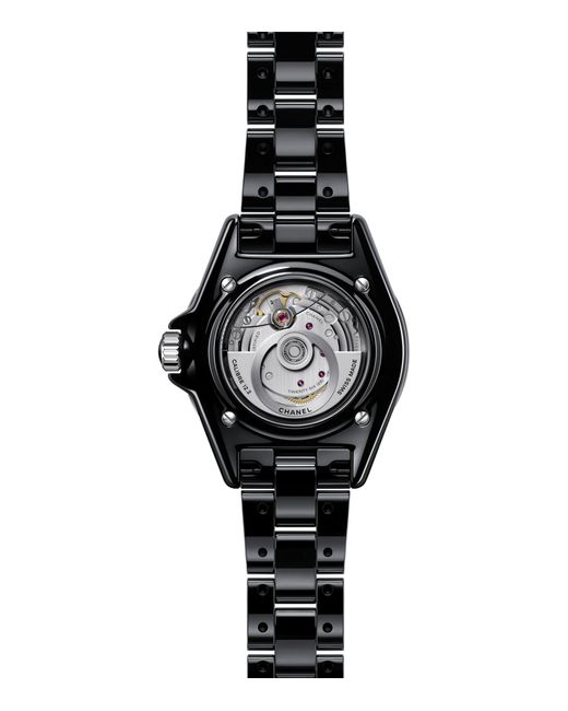 Chanel Black Ceramic And Steel J12 Calibre 12.2 Watch 33mm