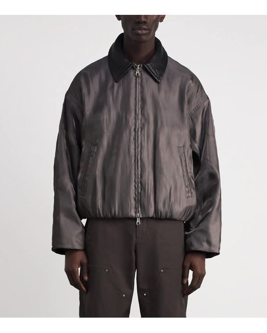 Cole Buxton Gray Platinum Bomber Jacket for men