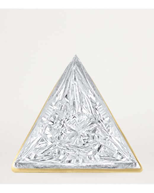 Maria Tash White Invisible-Set Diamond Triangle Single Stud Earring