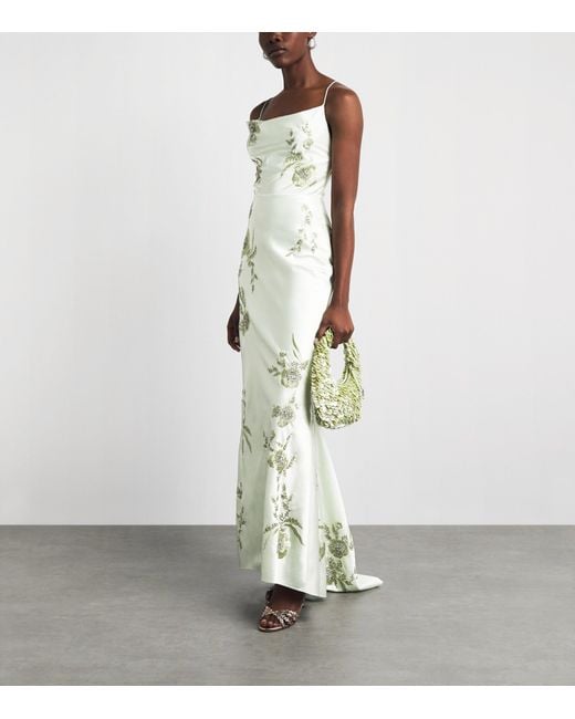 Alice + Olivia White Embellished Montana Maxi Dress