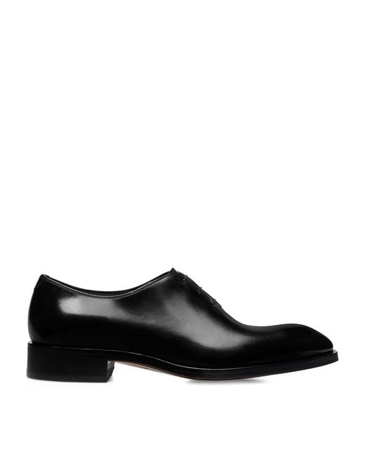 Tom Ford Black Leather Lace-Up Oxford Shoes for men