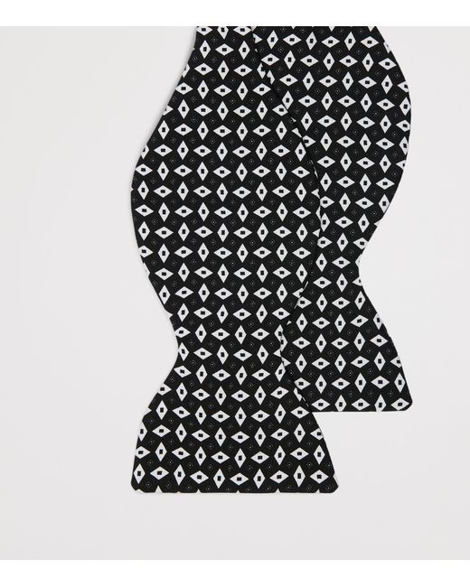 Dunhill Black Mulberry Silk Polka Dot Bow Tie for men