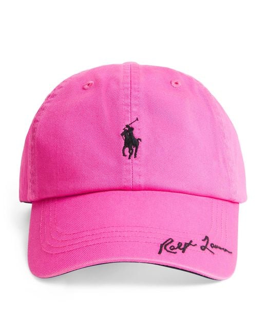Polo Ralph Lauren Pink Cotton Polo Pony Baseball Cap for men