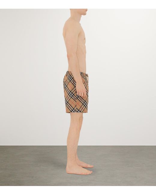 Burberry Yellow Check Swim Shorts for men