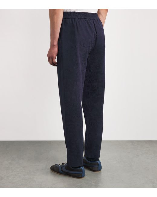 A.P.C. Blue Cotton Pleated Trousers for men