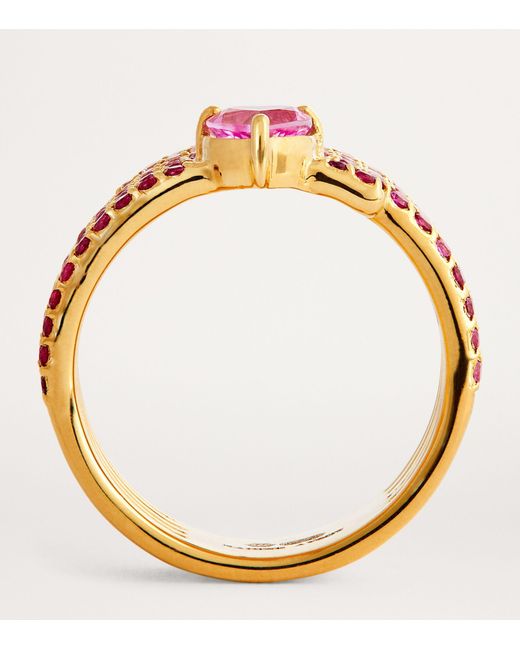 Nadine Aysoy Metallic Yellow Gold And Sapphire Le Cercle Ombré Ring