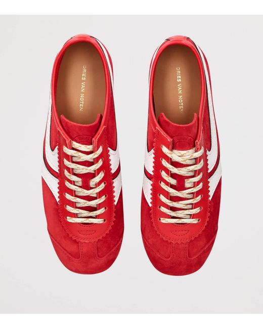 Dries Van Noten Red Suede Dustin Sneakers