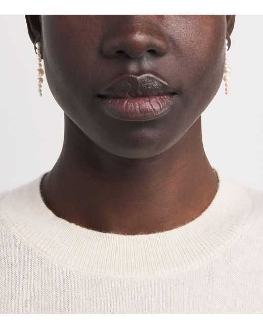 Sophie Bille Brahe White And Pearl Sienna Moon Earrings