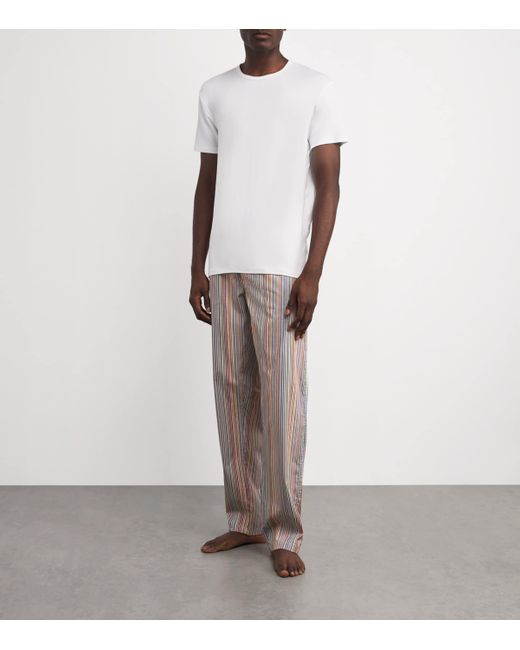Paul Smith Gray Cotton Signature Stripe Pyjama Trousers for men
