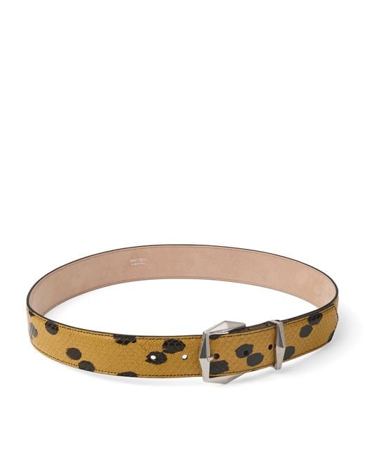 Jimmy Choo Brown Diamond Leather Belt