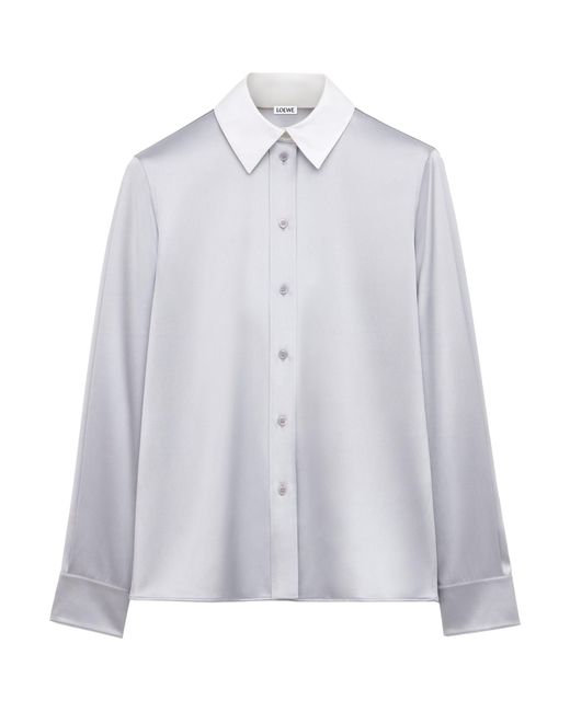 Loewe Gray Silk-blend Long-sleeve Shirt