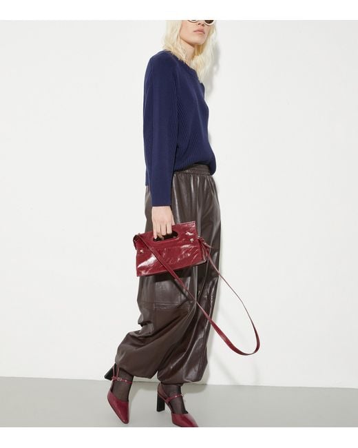 MAX&Co. Blue Cotton-Blend Rib-Knit Sweater