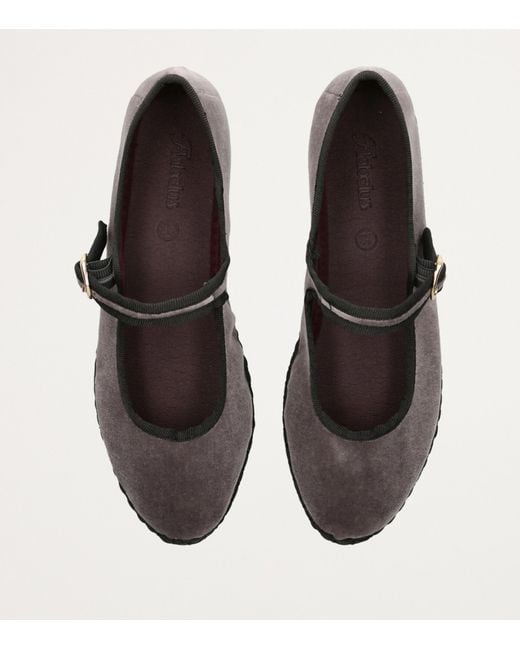 Flabelus Black Velvet Brida Mary Jane Flats