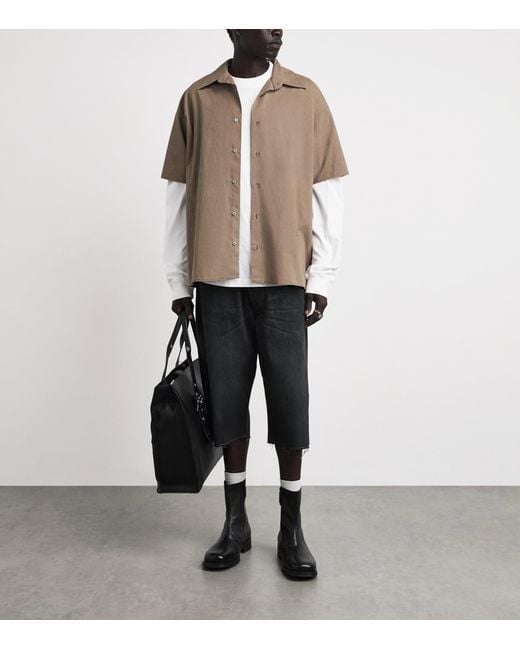 MM6 by Maison Margiela Brown Cotton Short-Sleeve Shirt for men