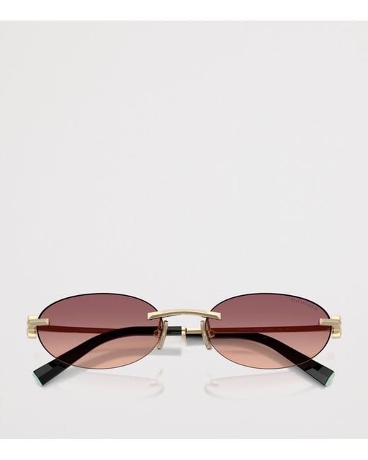 Tiffany & Co Pink Metal Oval Sunglasses