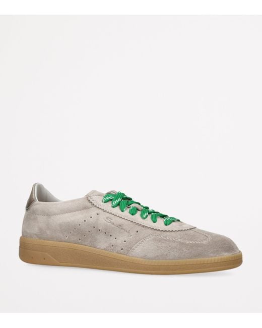 Santoni Brown Suede Oly Pulse Sneakers