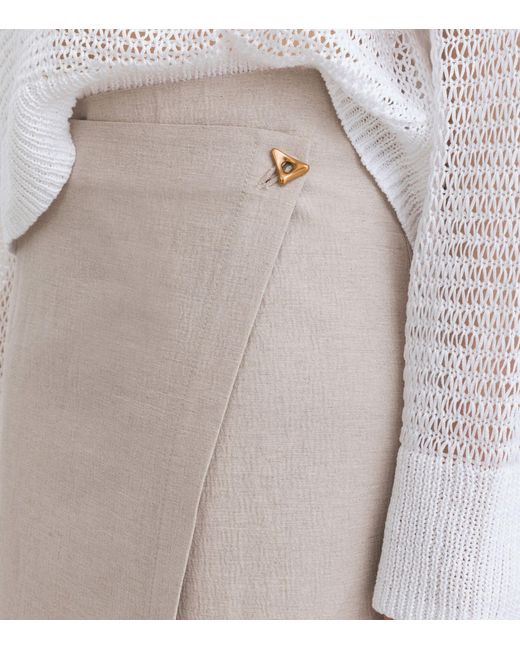 Aeron Natural Linen-cotton Prow Wrap Skirt