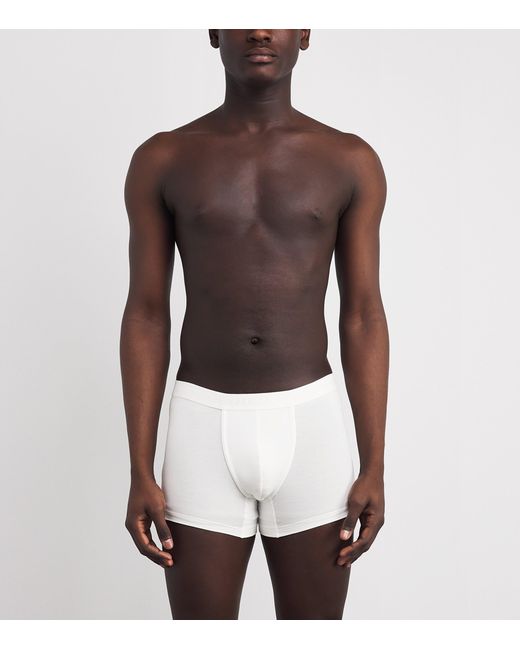 Hanro White Cotton-Blend Essential Trunk for men