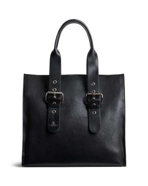 Vivienne Westwood Black Leather Alex Tote Bag for men