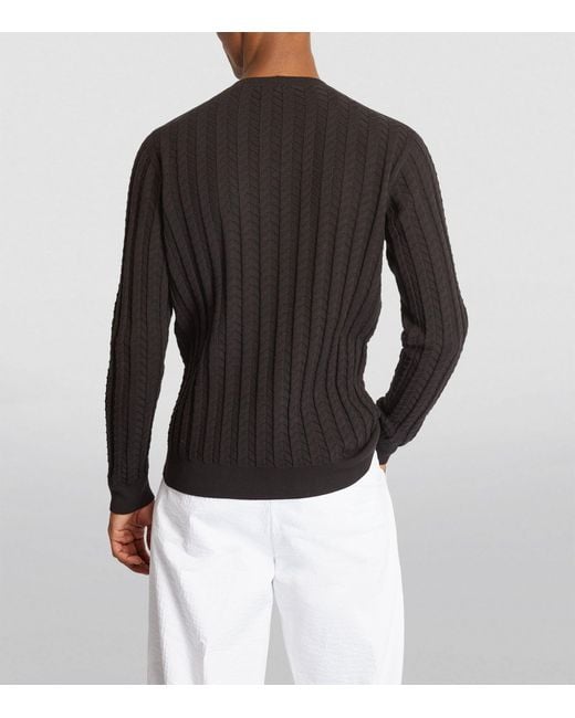 Giorgio Armani Black Cotton-cashmere-silk Sweater