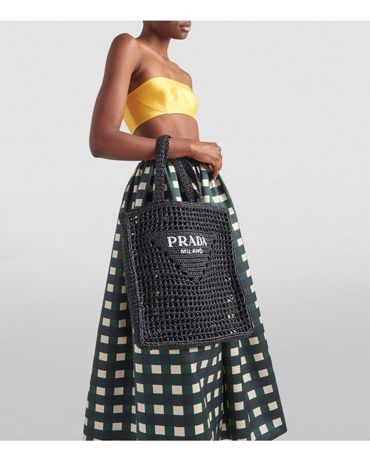 Prada Black Crochet Tote Bag