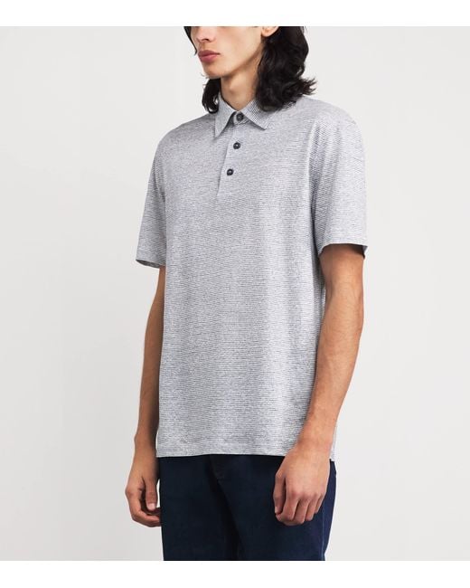 Brioni Gray Cotton Polo Shirt for men