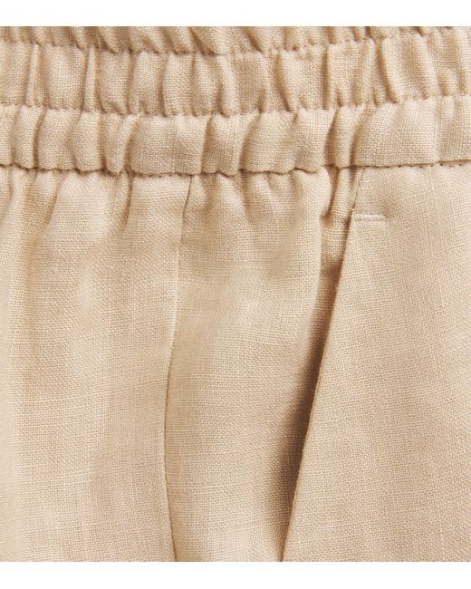 Eleventy Natural Linen Wide-Leg Trousers