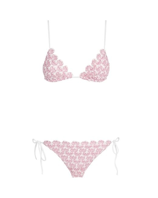 Missoni Pink Metallic Jacquard Triangle Bikini