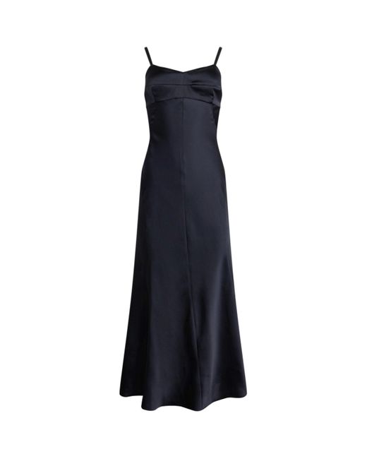 Sandro Blue Satin Maxi Dress