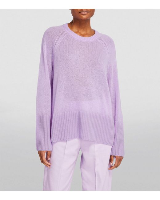ME+EM Purple Me+em Merino-cashmere-silk Sweater
