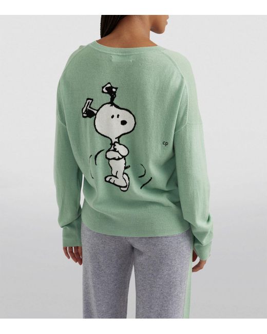 Chinti & Parker Green X Peanuts Wool-cashmere Sweater