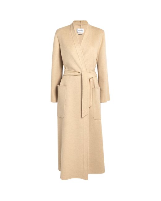 Max Mara Natural Camel Belted Coat