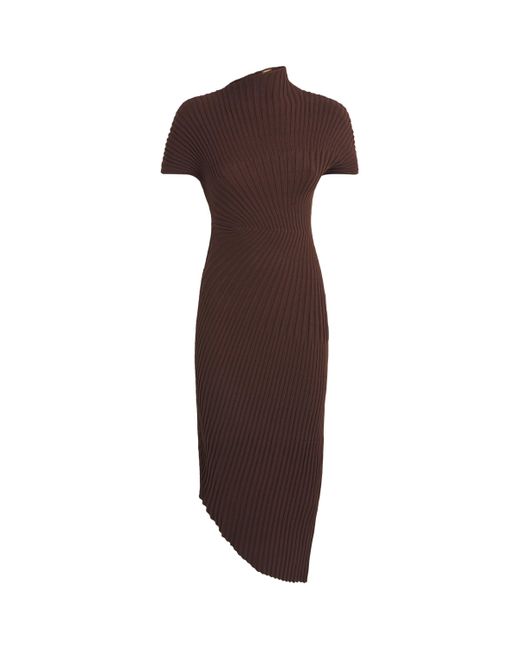 Cult Gaia Knitted Chrysta Midi Dress in Brown | Lyst