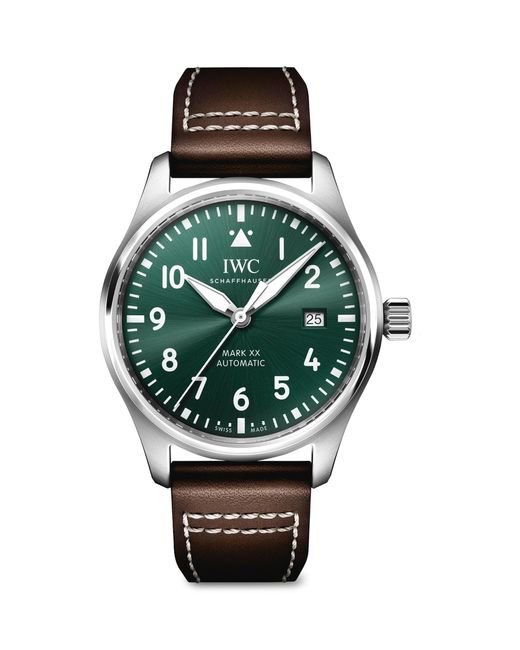 Iwc Green Stainless Steel Pilot's Mark Xx Watch 40mm for men
