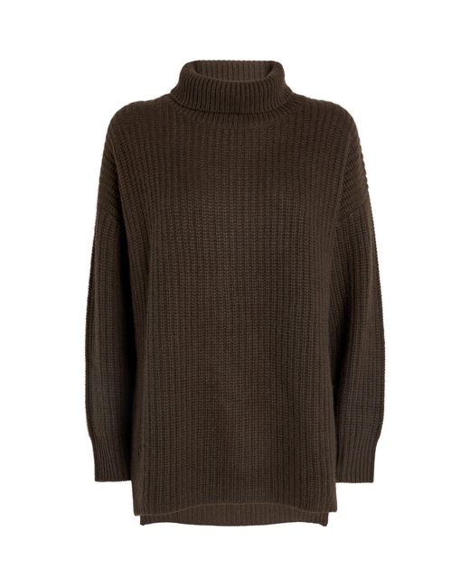 Lisa Yang Brown Therese High Neck Sweater
