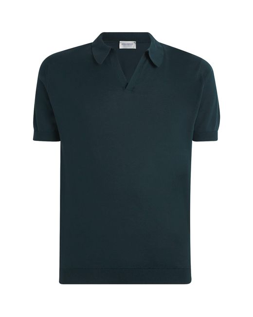 John Smedley Green Sea Island Cotton Noah Polo Shirt for men