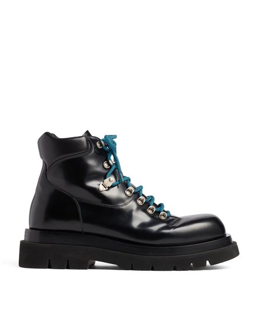 Bottega Veneta Leather Lug Hiking Ankle Boots in Black for Men | Lyst